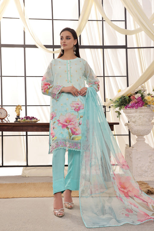 3 Piece Embroidered  Masori Net Collection