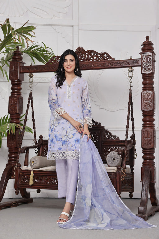 3 Piece Embroidered  Masori Net Collection