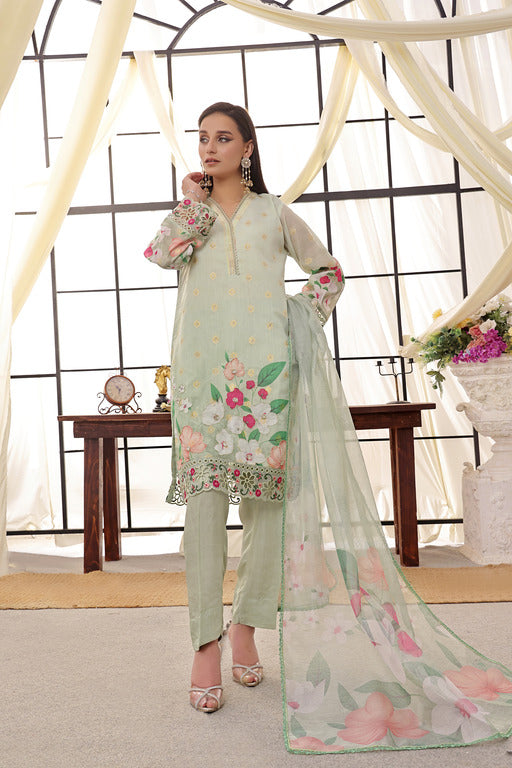 3 Piece Embroidered  Masori Net Collection